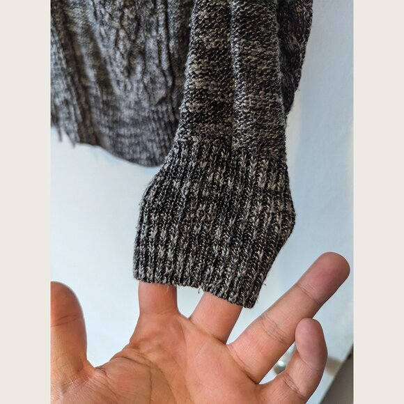 SOPHNET - Cable knit shawl collar linen blend cardigan - Sz S - Picture 4 of 8